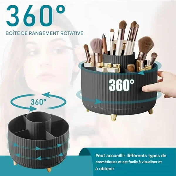 Organisateur Maquillage 360° Lissea : Design Compact et Fonctionnel