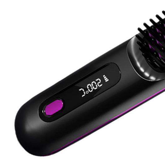 Brosse Lissante Sans Fil – Peigne Chauffant 3 Températures LED (160-200°C) | Mini Lisseur